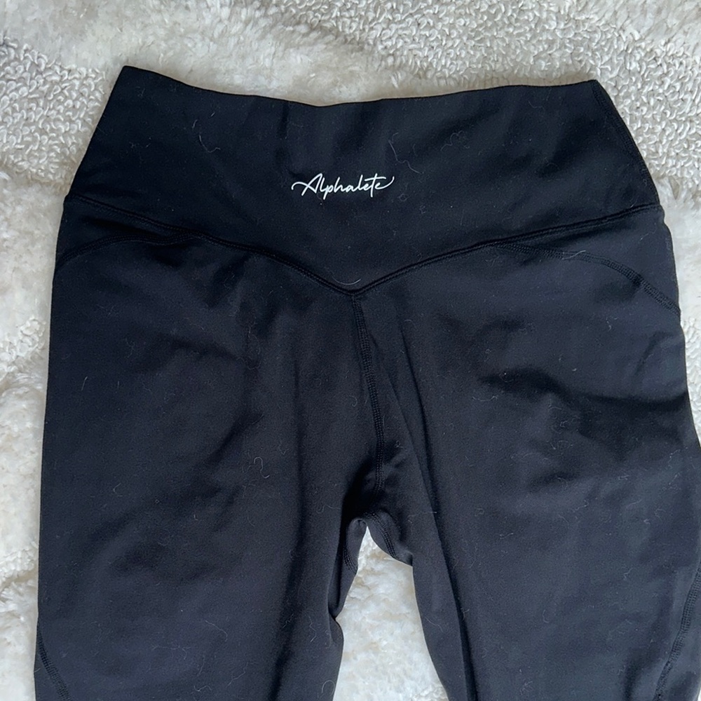 Alphalete Midnight Black Wrap Style High-Waist Leggings
